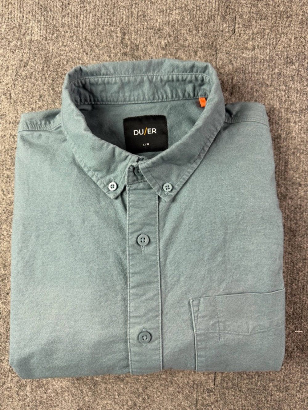 DU/ER Men’s Cotton Blend Long Sleeve Button Down Shirt Size L Gray